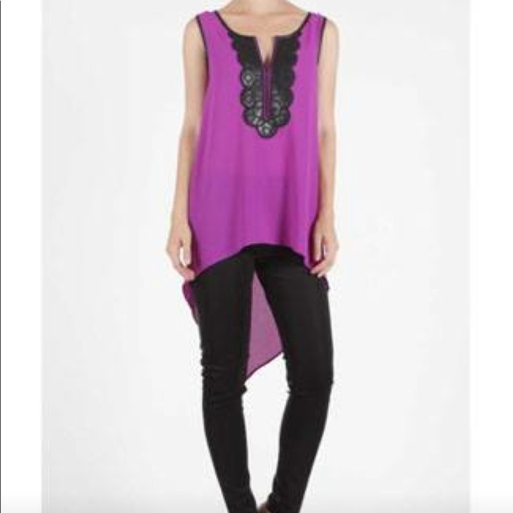 Purple high low tank